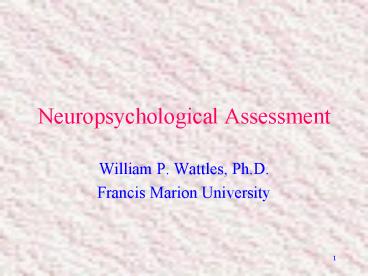 Neuropsychological Assessment