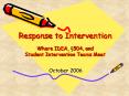 Response to Intervention Where IDEA, 504, and Student Intervention Teams Meet PowerPoint PPT Presentation