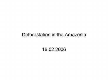 Deforestation in the Amazonia