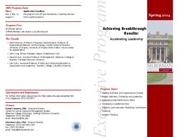 Achieving Breakthrough Results: