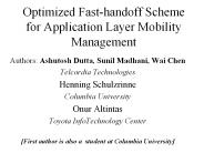 Optimized Fast-handoff Scheme for Application Layer Mobility Management