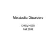 Metabolic Disorders PowerPoint PPT Presentation