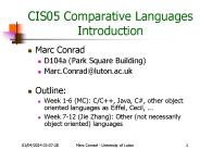 CIS05 Comparative Languages Introduction