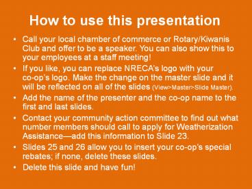How to use this presentation