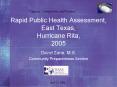 Rapid Public Health Assessment, East Texas, Hurricane Rita, 2005 PowerPoint PPT Presentation