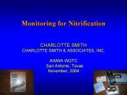 Monitoring for Nitrification CHARLOTTE SMITH CHARLOTTE SMITH