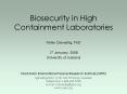 Biosecurity in High Containment Laboratories PowerPoint PPT Presentation