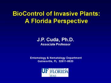 BioControl of Invasive Plants: A Florida Perspective
