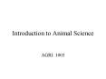 Introduction to Animal Science PowerPoint PPT Presentation