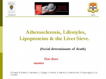 Atherosclerosis, Lifestyles, Lipoproteins