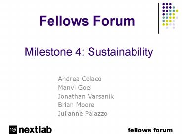Fellows Forum