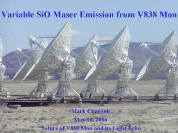 Variable SiO Maser Emission from V838 Mon