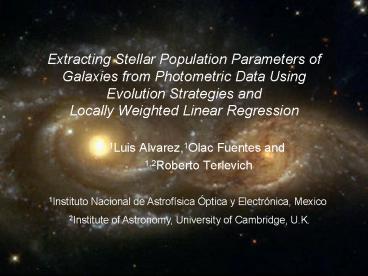 Extracting Stellar Population Parameters of Galaxies from Photometric Data Using Evolution Strategie