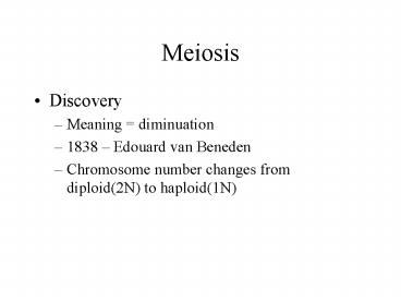 Meiosis