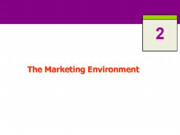 The Marketing Environment
