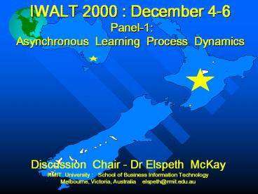 IWALT 2000 : December 4-6 Panel-1: Asynchronous Learning Process Dynamics