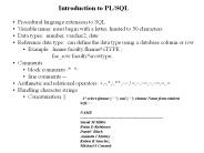 Introduction to PL/SQL