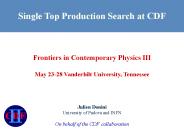 Frontiers in Contemporary Physics III