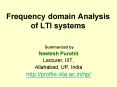 Frequency domain Analysis of LTI systems PowerPoint PPT Presentation