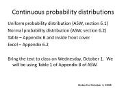 Continuous probability distributions