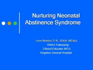 Nurturing Neonatal Abstinence Syndrome
