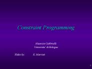 Constraint Programming