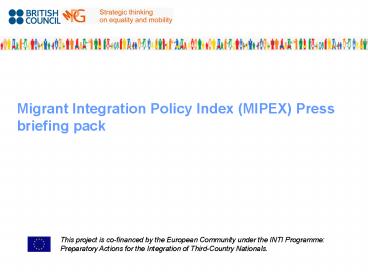 Migrant Integration Policy Index MIPEX Press briefing pack