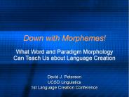 Down with Morphemes!