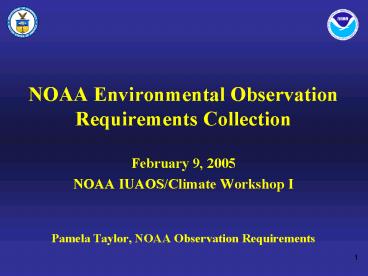 NOAA Environmental Observation Requirements Collection