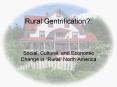 Rural Gentrification: PowerPoint PPT Presentation