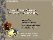 Future Force Warrior Software Functionality