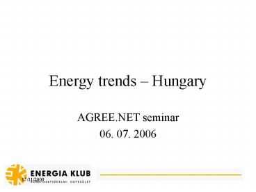 Energy trends Hungary