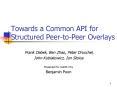 Towards a Common API for Structured Peer-to-Peer Overlays PowerPoint PPT Presentation