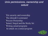 Unix permissions, ownership and setuid