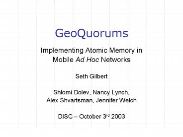 GeoQuorums