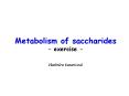 Metabolism of saccharides - exercise - PowerPoint PPT Presentation