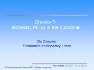 Chapter 9: Monetary Policy in the Eurozone