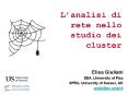 Lanalisi di rete nello studio dei cluster PowerPoint PPT Presentation