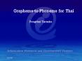 GraphemetoPhoneme for Thai PowerPoint PPT Presentation