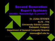 Second Generation Expert Systems (motto: 