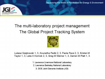 The multilaboratory project management