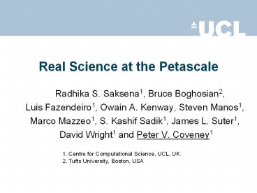 Real Science at the Petascale