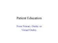 Patient Education PowerPoint PPT Presentation