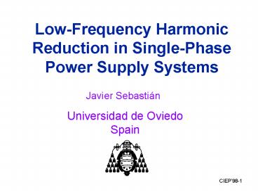 LowFrequency Harmonic Reduction in SinglePhase Power Supply Systems