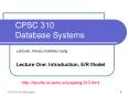 CPSC 310 Database Systems PowerPoint PPT Presentation