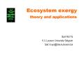 Ecosystem exergy theory and applications PowerPoint PPT Presentation