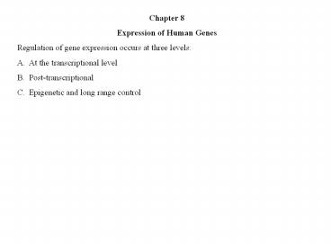 Expression of Human Genes