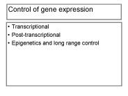 Control of gene expression