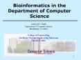 Bioinformatics in the Department of Computer Science PowerPoint PPT Presentation