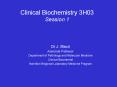 Clinical Biochemistry 3H03 Session 1 PowerPoint PPT Presentation